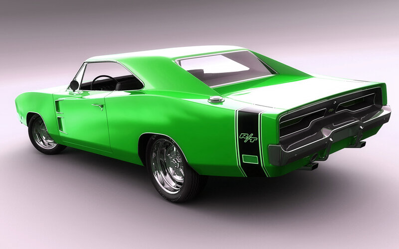 Green Muscle Car — Dynamic, 3d Render