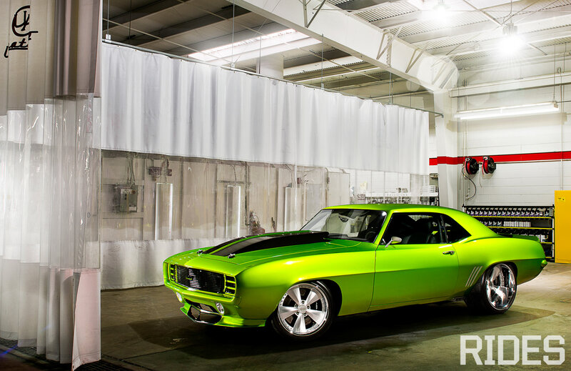 Green Muscle Car — Lime Green, Dramatic