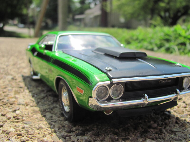 Green Muscle Car Model — Calm, Afternoon