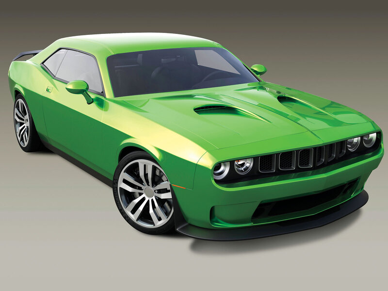 Green Muscle Car — Neutral, 3d Render