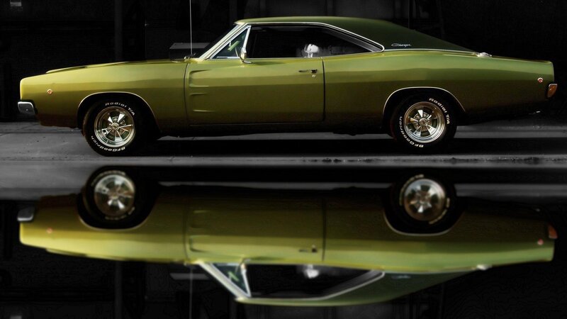 Green Muscle Car — Photograph