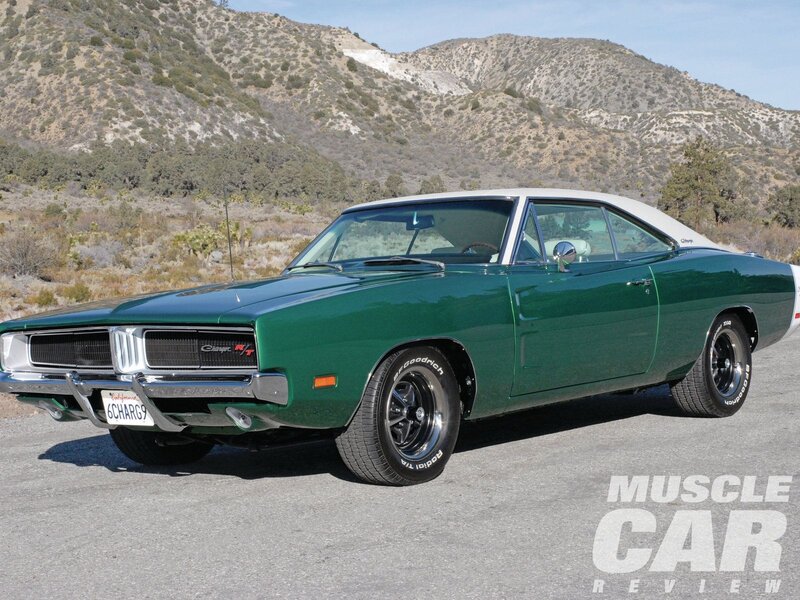 Green Muscle Car — Serene, Afternoon, Photograph, Mountains