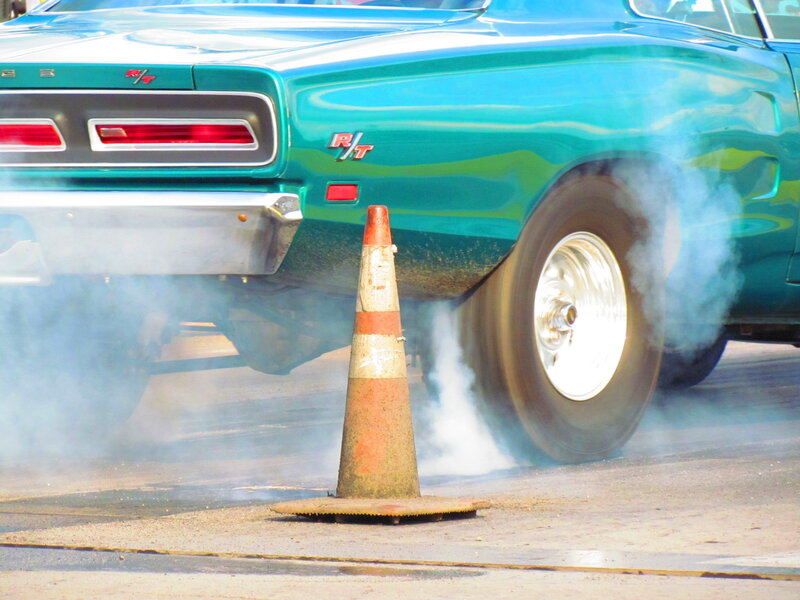 Green Muscle Car — Teal, Dramatic