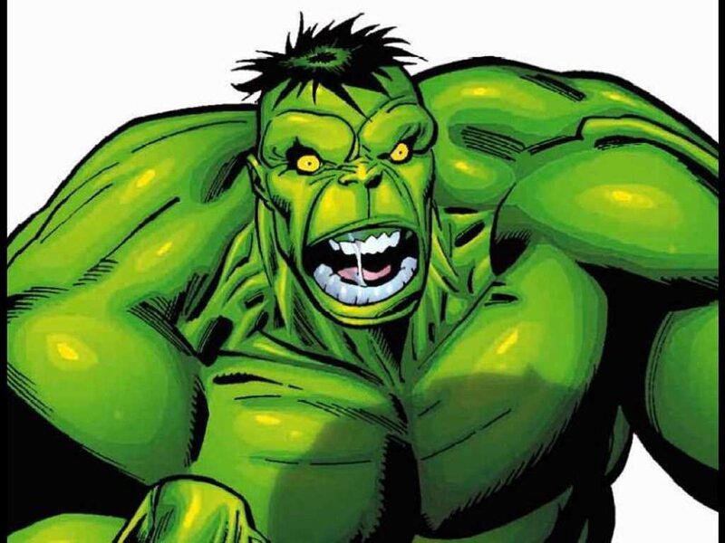 Green Muscular Character — Aggressive, Manga, Comic Book Art