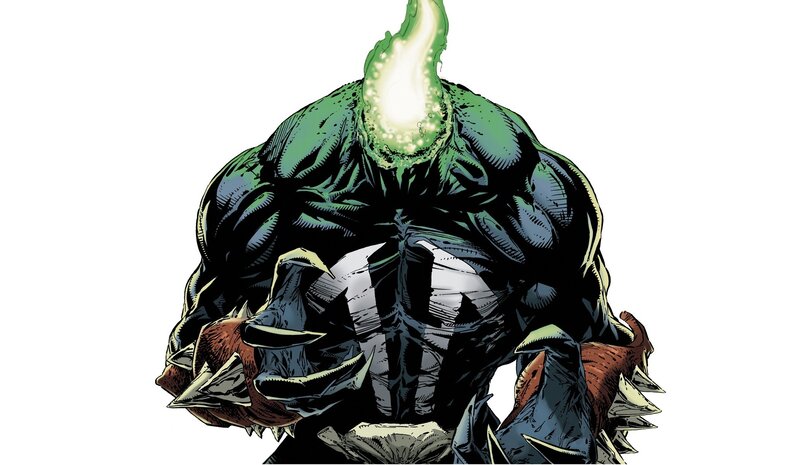 Green Muscular Creature — Dramatic