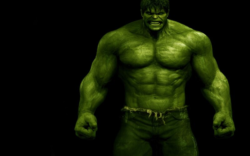 Green Muscular Man — Aggressive, 3d Render