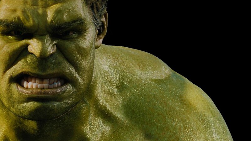 Green Muscular Man — Angry, 3d Render, Face