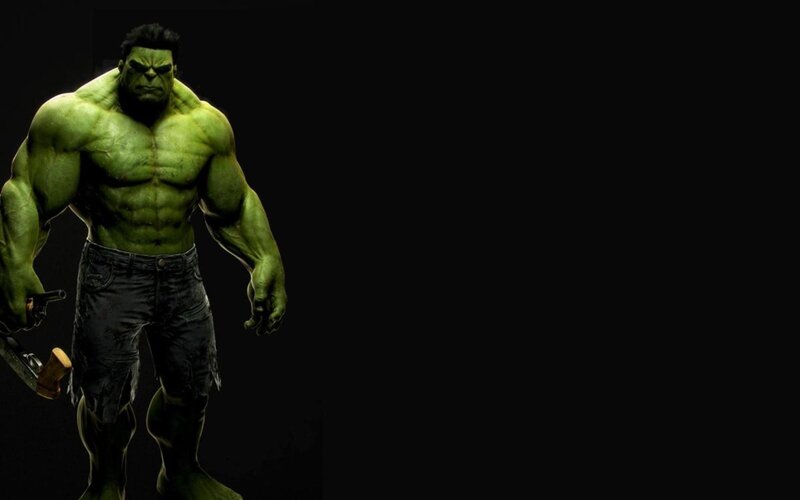 Green Muscular Man — Dark, 3d Render