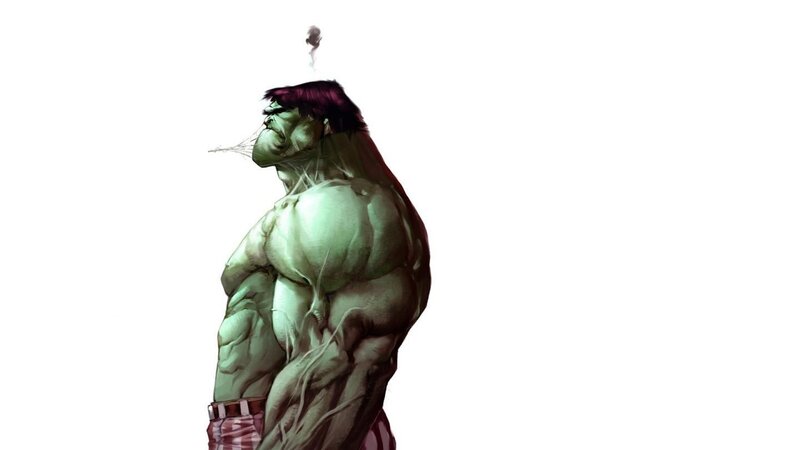 Green Muscular Man — Dramatic, Comic