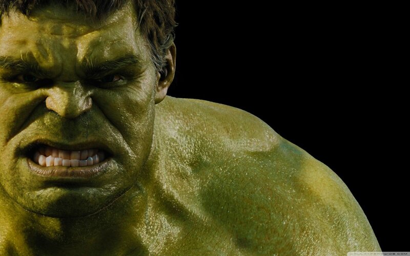 Green Muscular Man — Intense, 3d Render, Angry