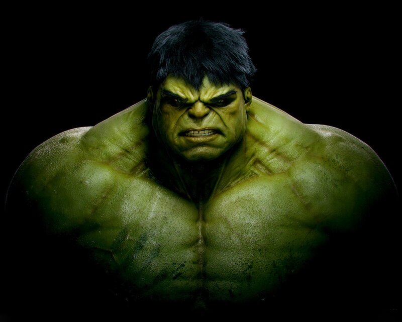 Green Muscular Man — Intense, 3d Render
