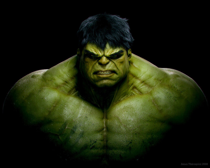 Green Muscular Man — Intense, Digital Art