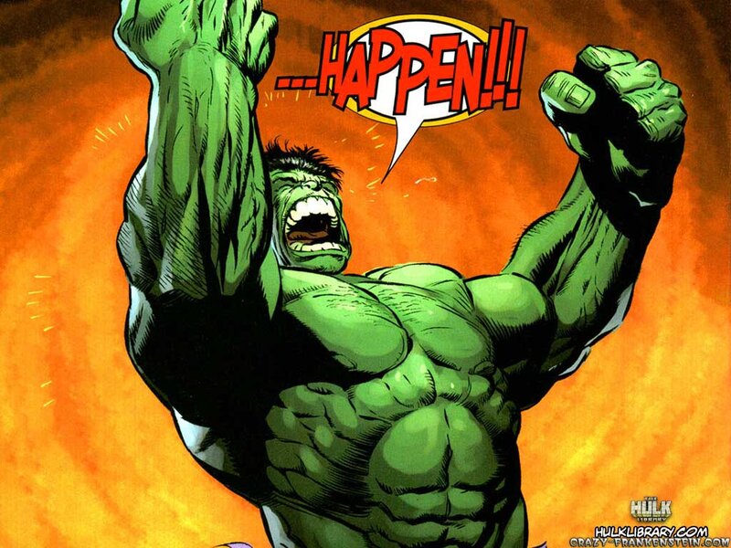 Green Muscular Superhero — Dramatic