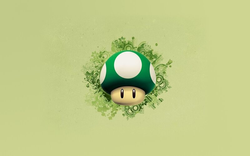 Green mushroom character art