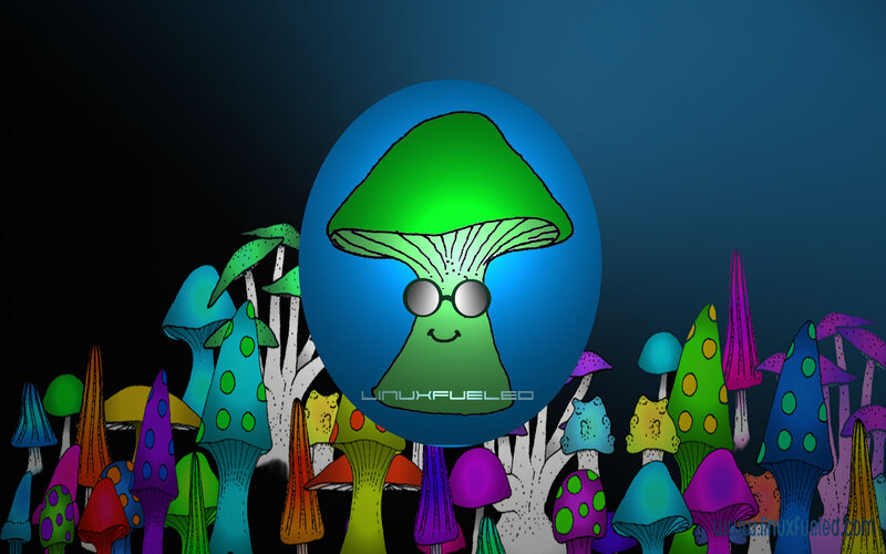 Green Mushroom Character — Blue