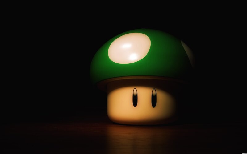 Green Mushroom Character — Dramatic, Night, 3d Render, Light