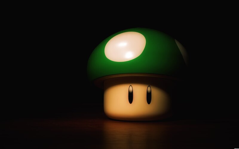 Green Mushroom Character — Dramatic, Night, Digital Art