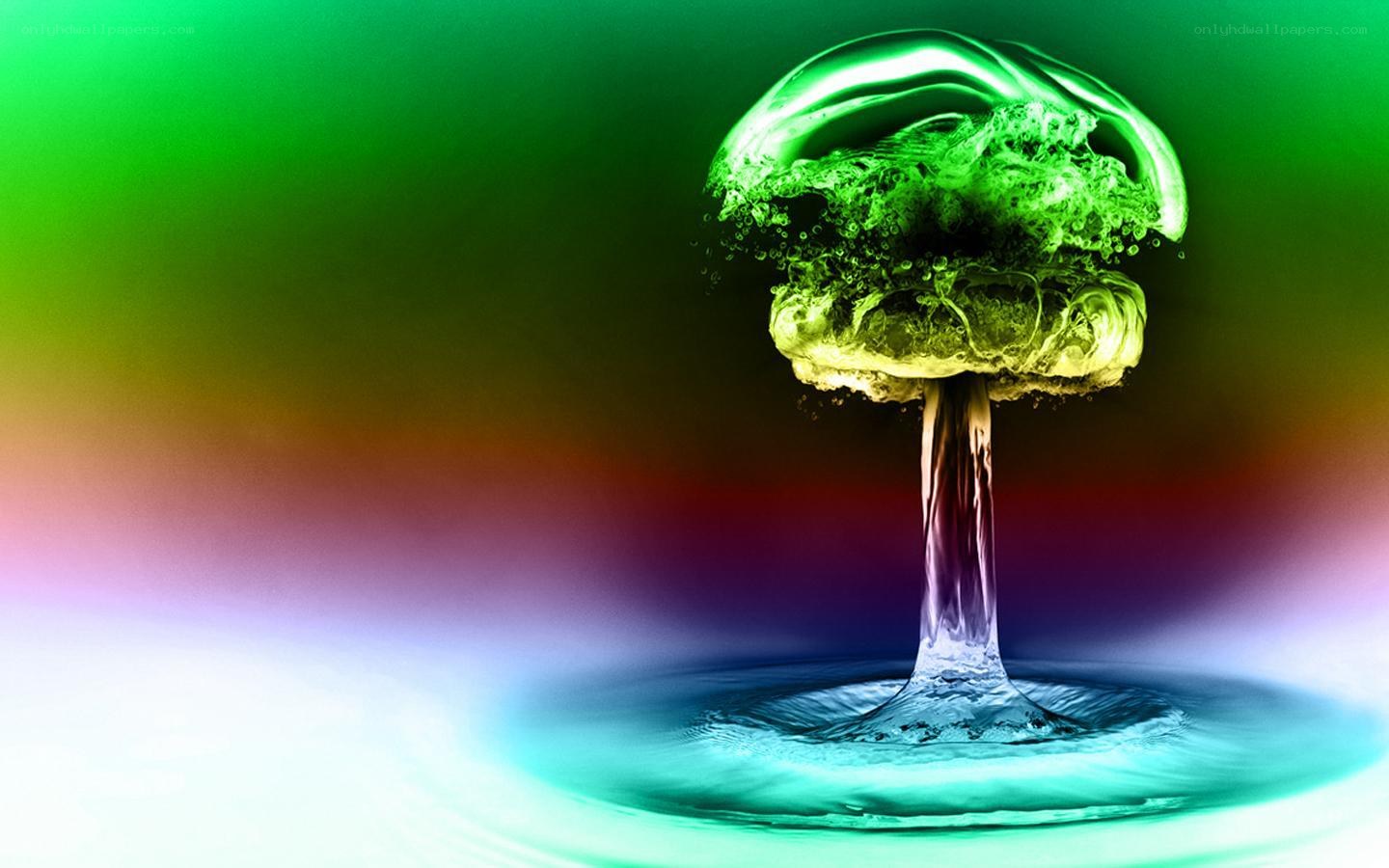 Green mushroom cloud explosion