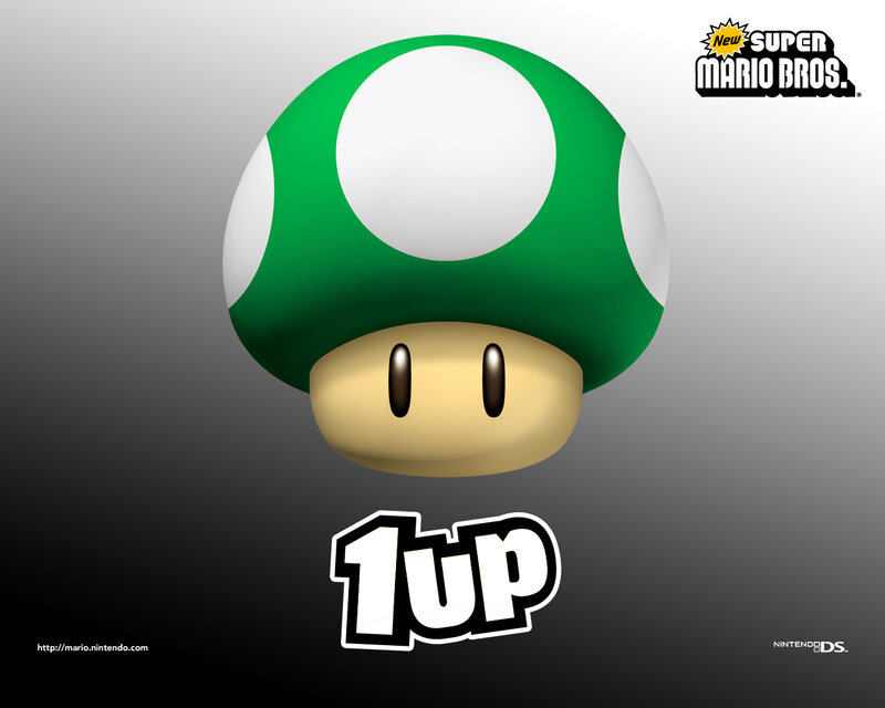 Green mushroom from New Super Mario Bros.