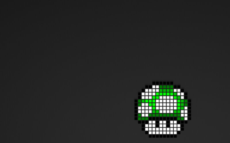 Green Mushroom Icon — Black
