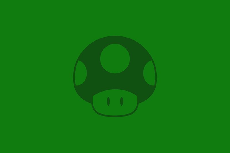 Green Mushroom Icon — Minimalist