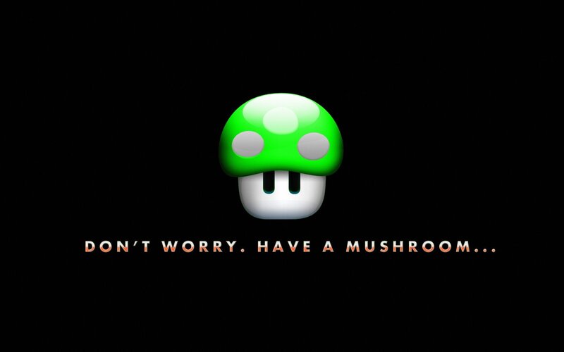 green mushroom with text