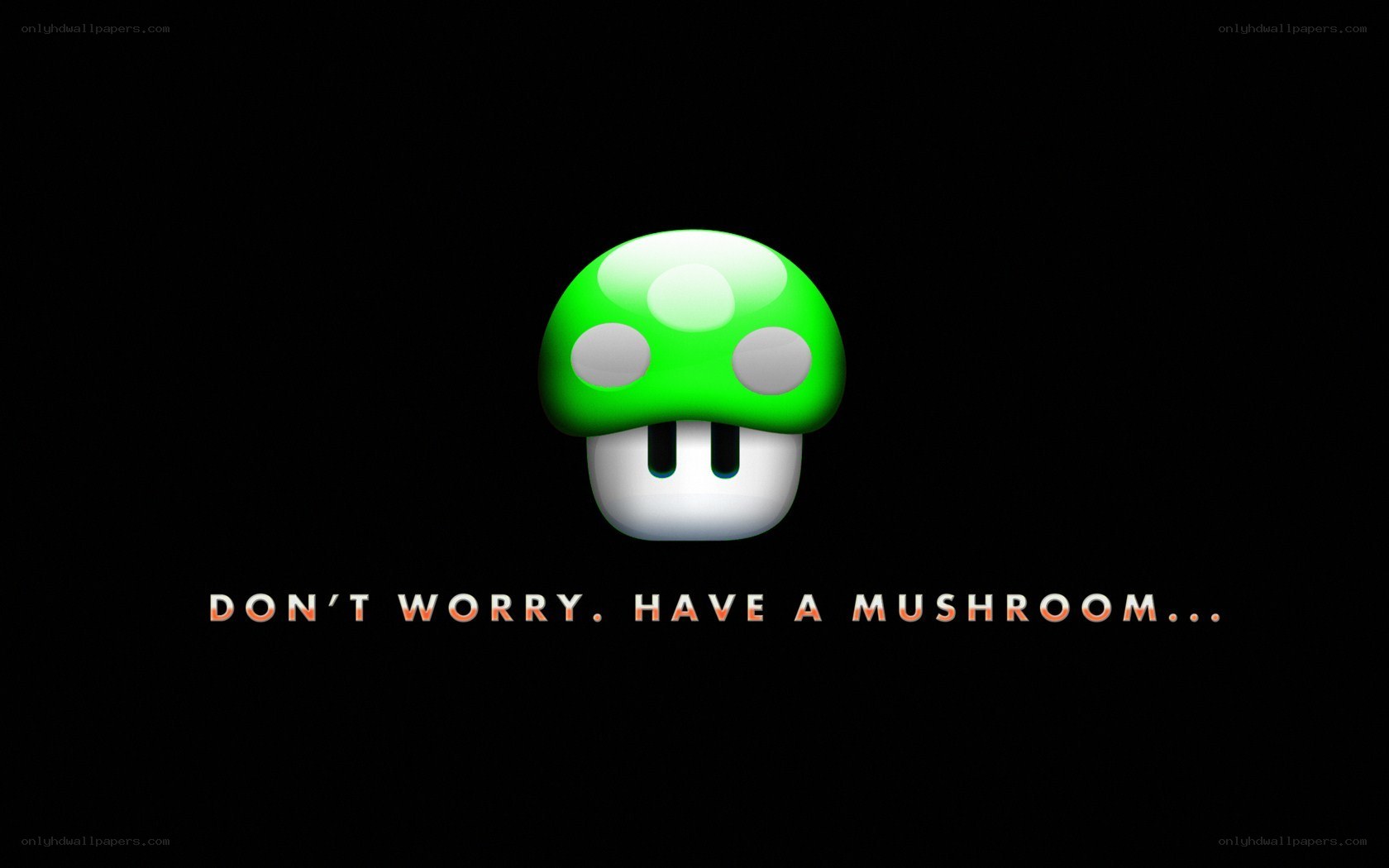 green mushroom with text
