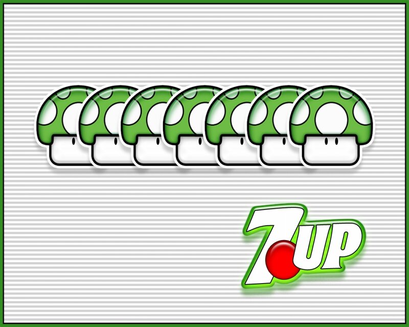 Green Mushrooms in a Row