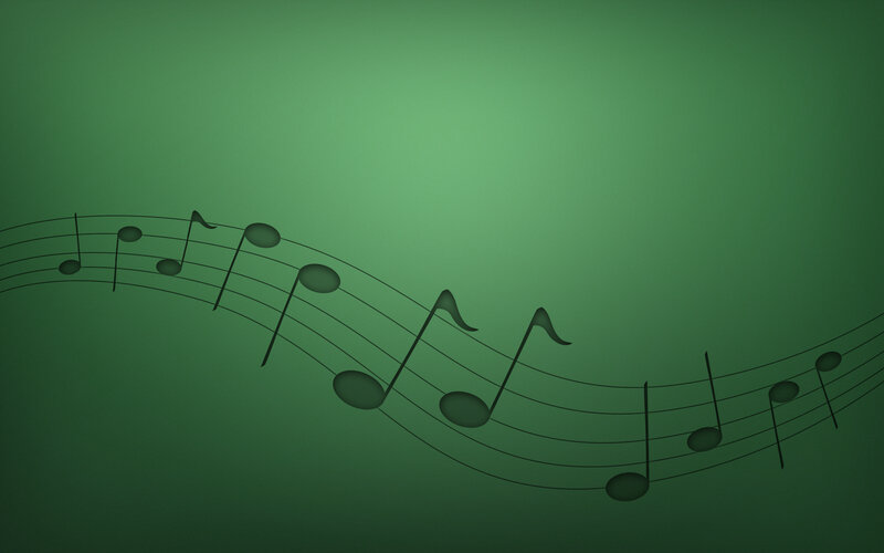 green music notes background