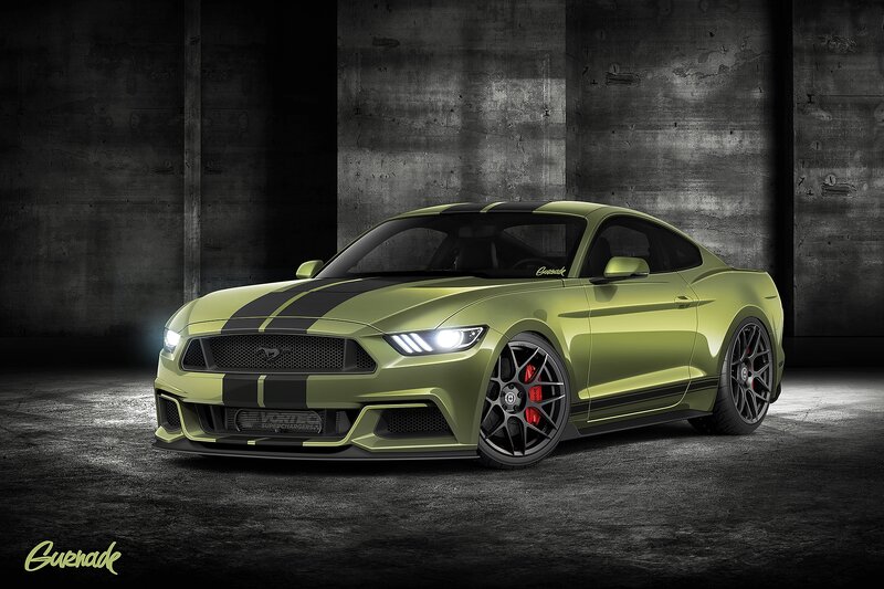 Green Mustang Car — Dramatic