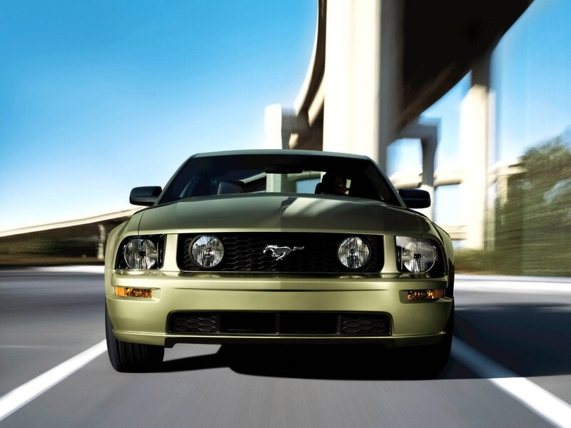Green Mustang Car — Dynamic, Afternoon