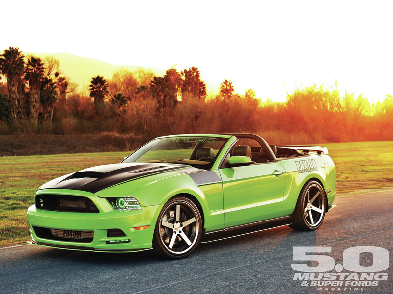 Green Mustang Convertible — Dramatic