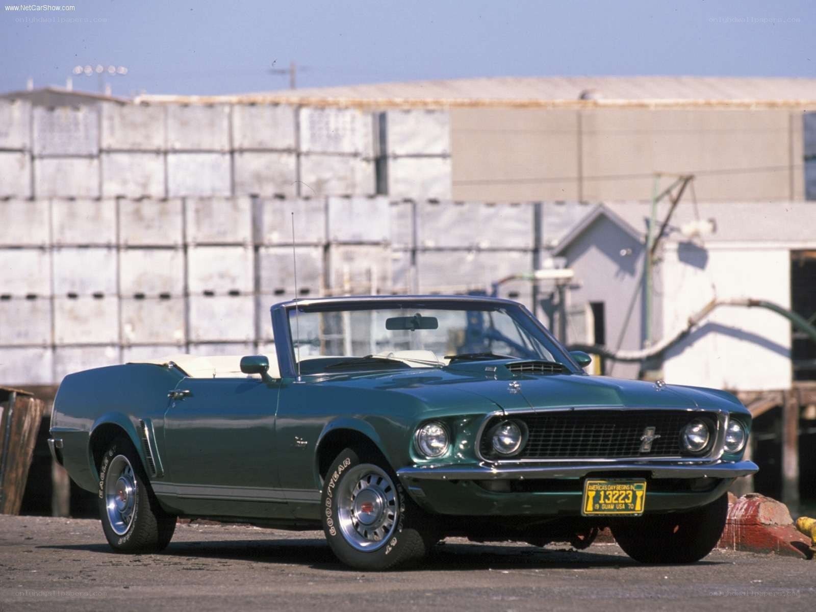 Green Mustang convertible