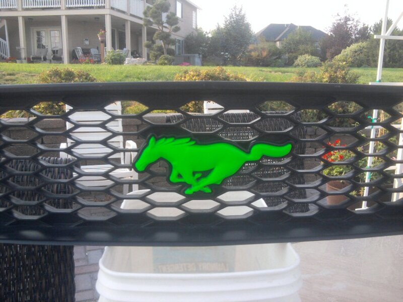 Green Mustang Logo — Black