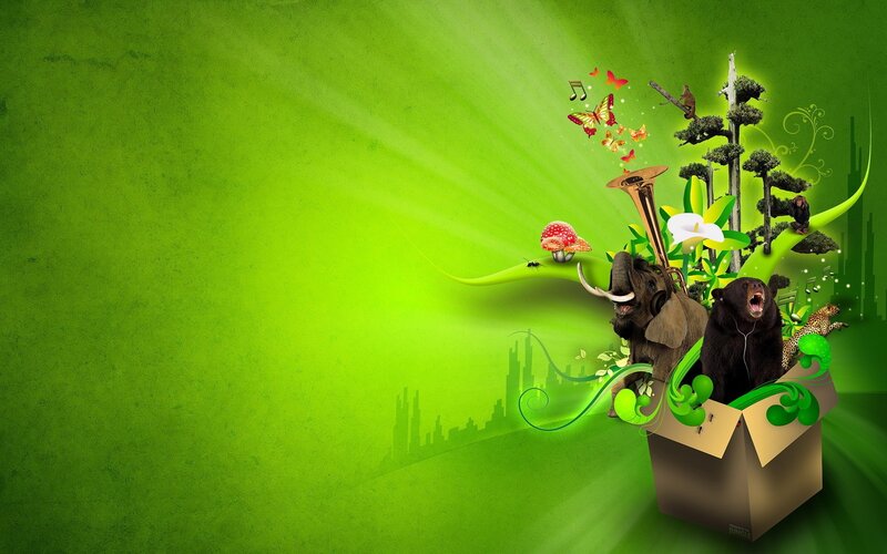 green nature collage