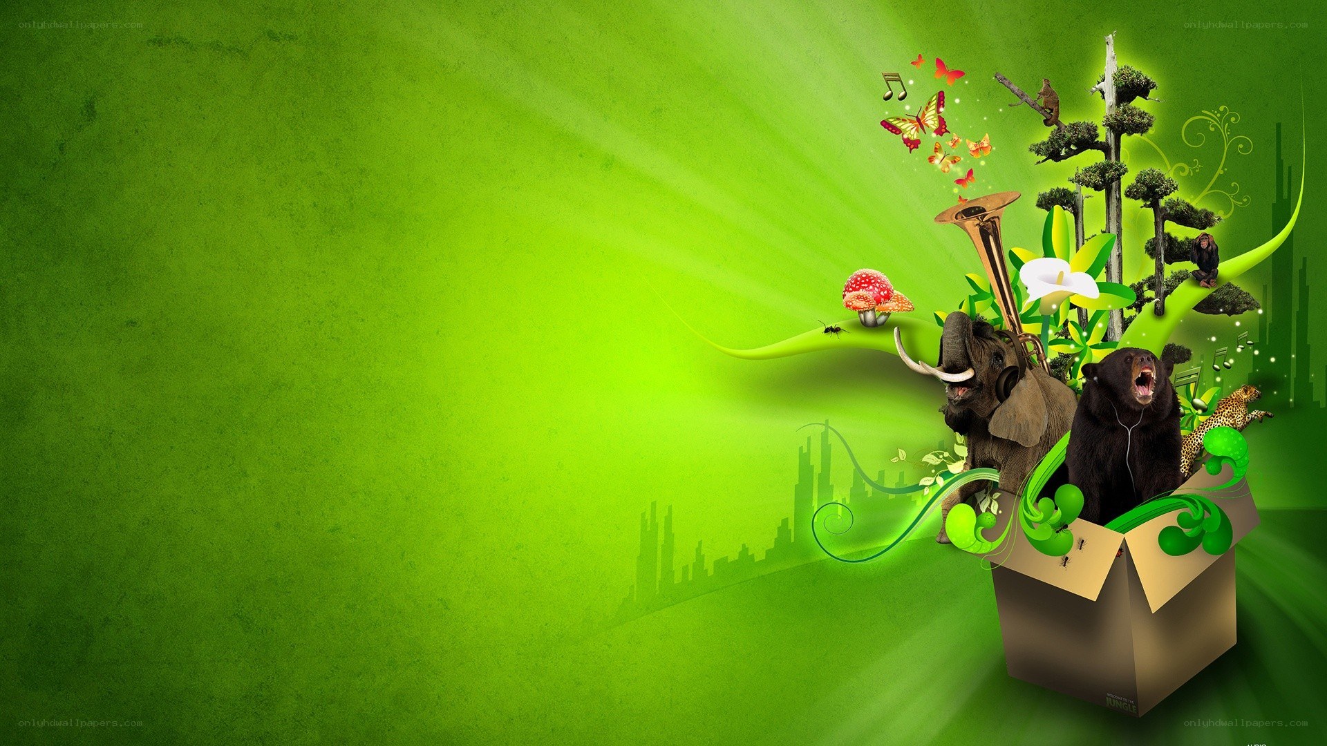 green nature fantasy scene