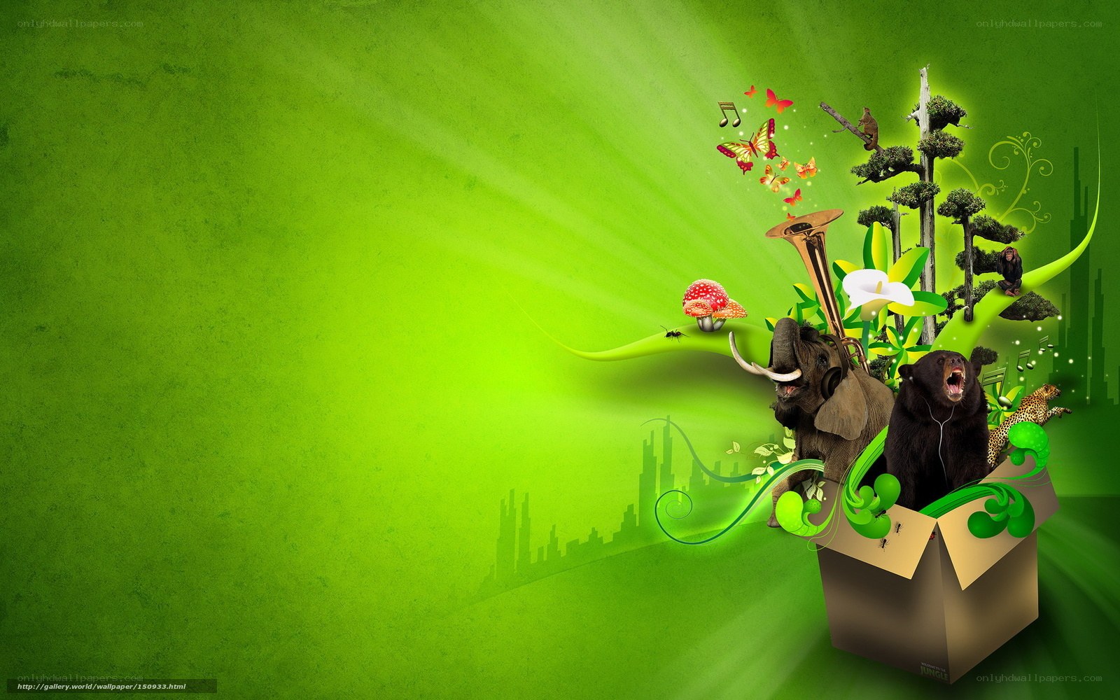 green nature fantasy scene
