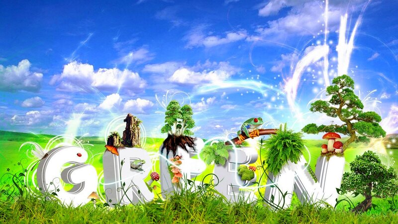 Green nature word art