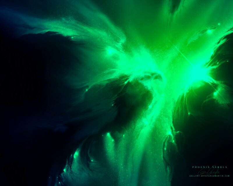Green nebula explosion