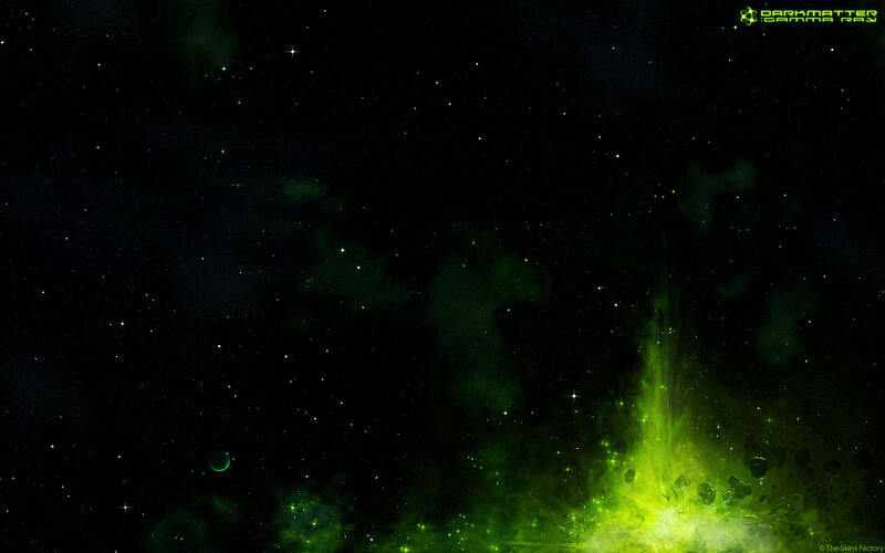 Green nebula in space