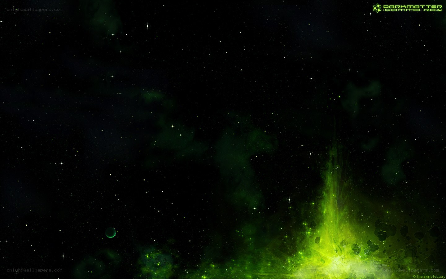 Green nebula in space