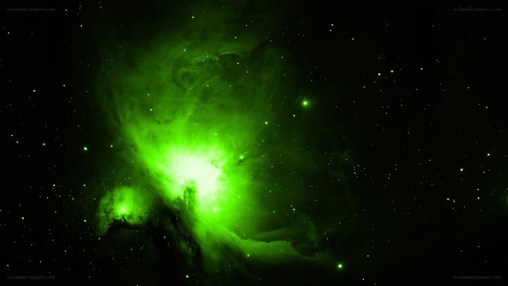 green nebula in space