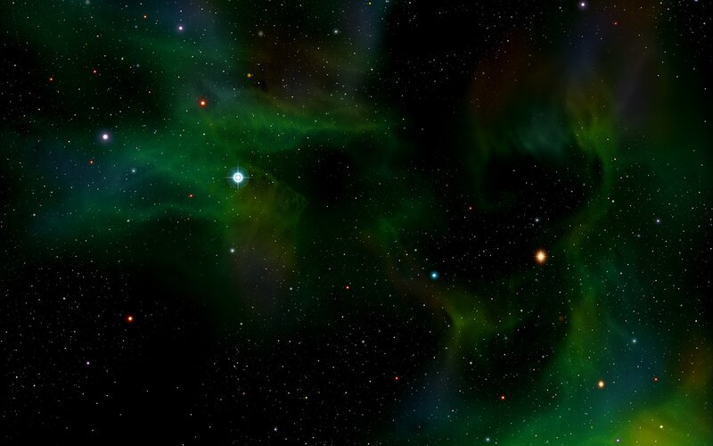 green nebula in space