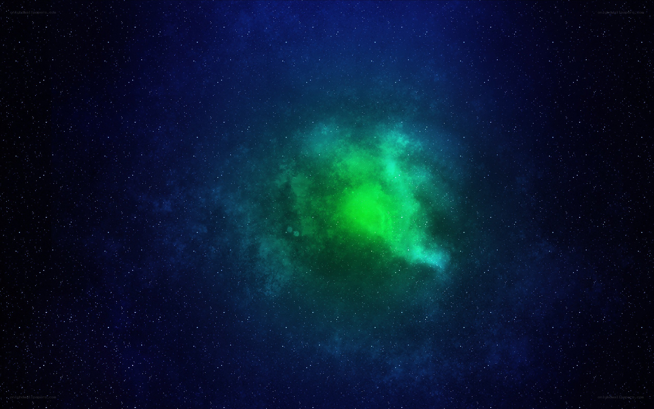 Green nebula in space
