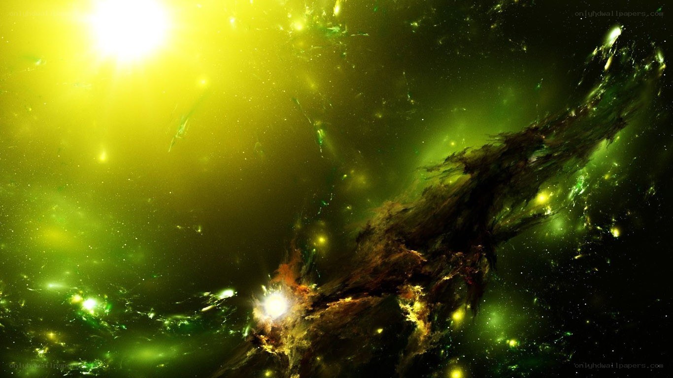 green nebula in space