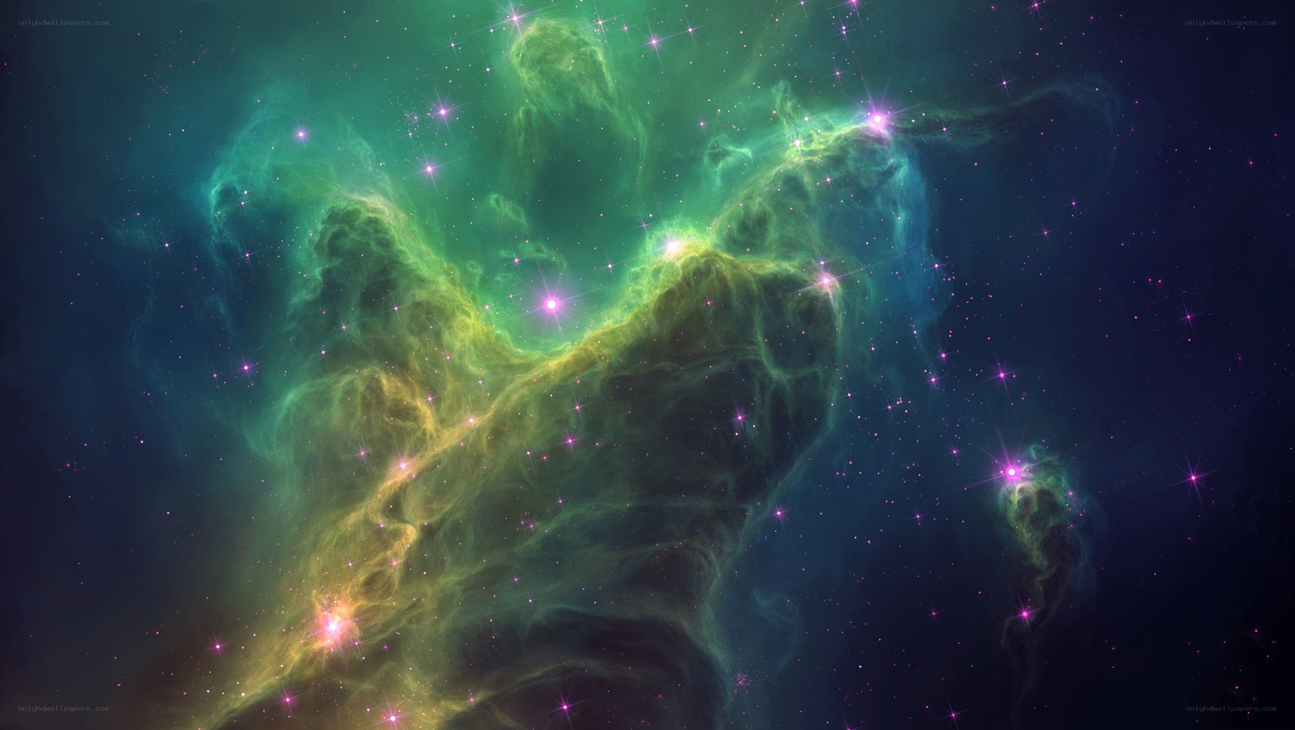 green nebula in space
