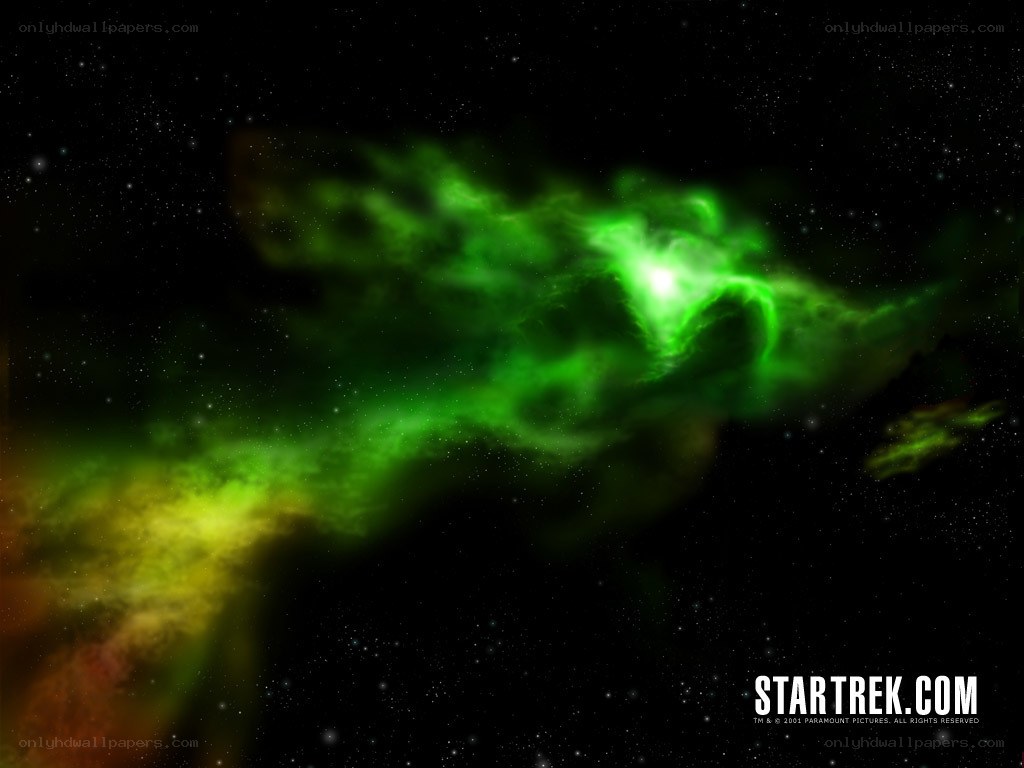 green nebula in space