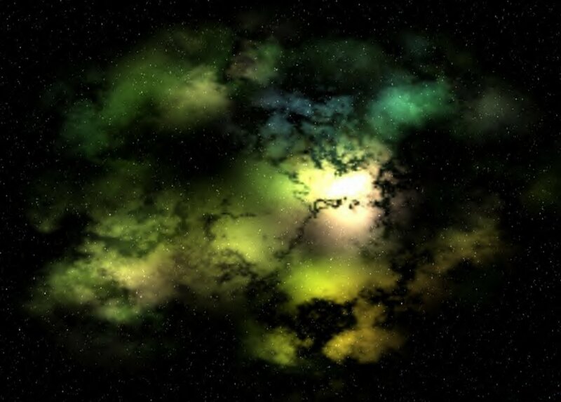 green nebula in space