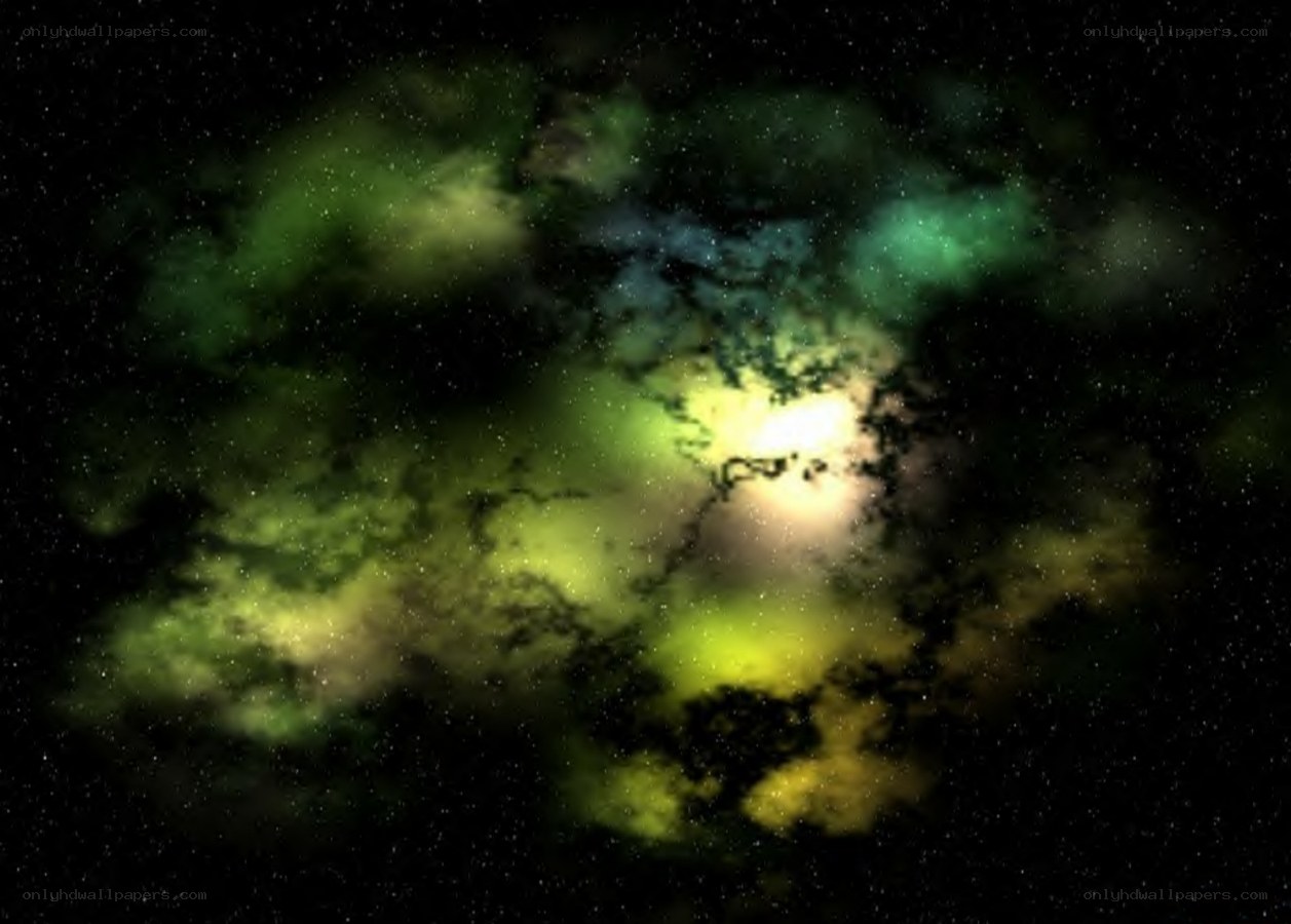 green nebula in space