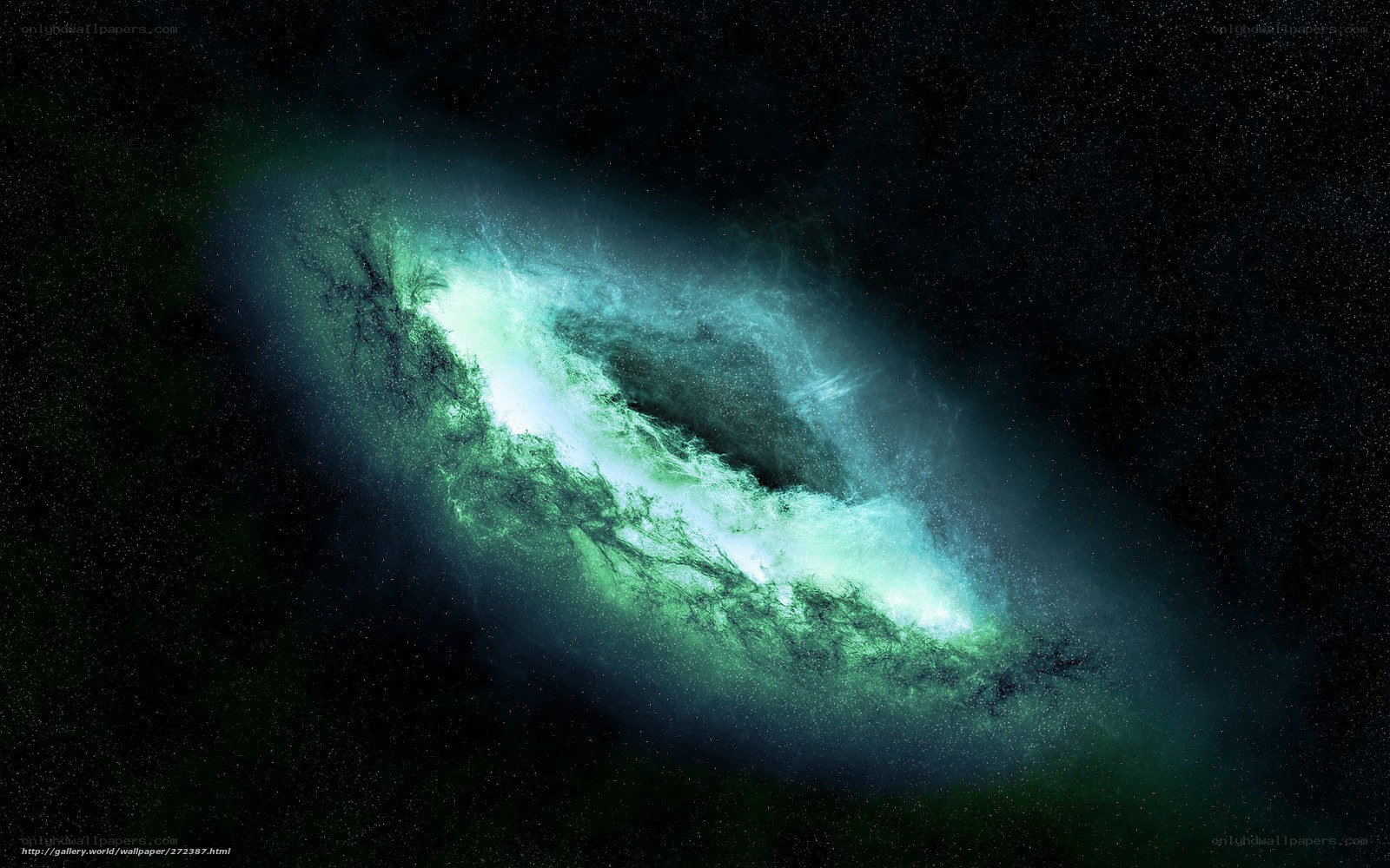 Green nebula in space